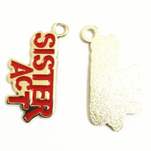 personalized red enamel charms for accessories manufacturers custom logo and name plate wholesale vendors and makers
